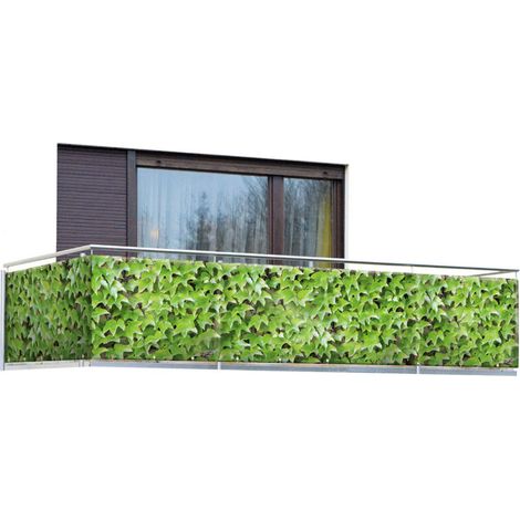 Housse de balcon motif vin sauvage 500 x 85 cm – Plastique imperméable – 24 œillets pour fixation facile – Protection intempéries