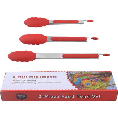 royaluxe - 7 "9" 12 "silicone food clip 3pcs set cuisine silicone food clip BBQ grill clip steak clip (1/3)