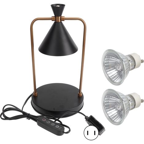 Lampe chauffe-cire Toivize réglable noire en fer avec minuterie 2/4/8H et gradation, ampoule GU10 incluse, design épuré pour bougies (1/5)