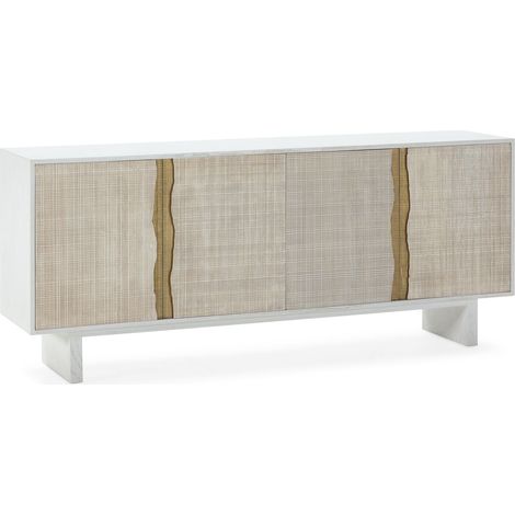 Aparador 200X45X85 Madera Blanco/Dorado (1/5)