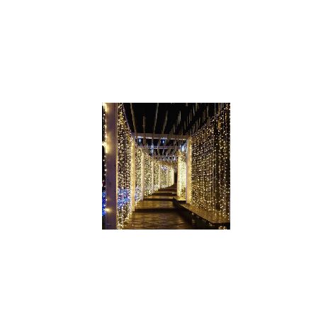 Guirlande cascade basse tension 6×3m, 600 LEDs. Effet lumineux cascade, idéale pour décoration festive intérieure et extérieure. (1/4)