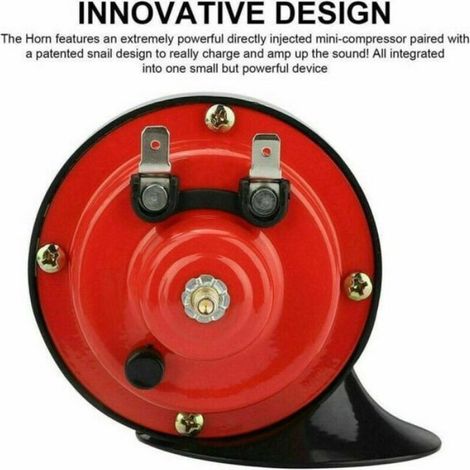 Sjqka – Klaxon de train étanche 12V 300dB – Avertisseur sonore pour moto, camion, bateau, SUV – Métal et ABS – Installation fa (1/5)