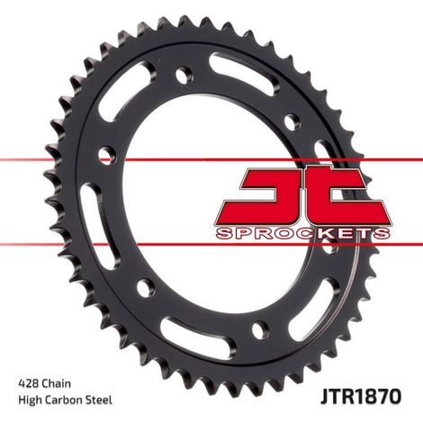 Pi帽贸n trasero de acero JT R1870-46, 46 dientes, tama帽o 428 (1/2)