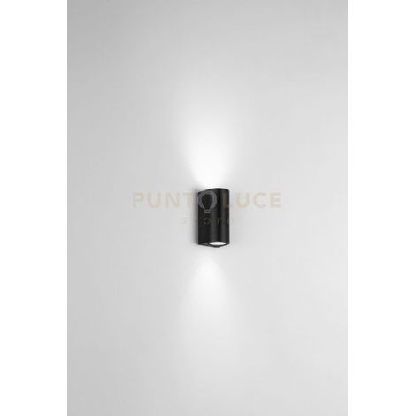 APPLIQUE ZENO ROUND NERO 2 LUCI ATTACCO GU10 IP65 BIEMISSIONE