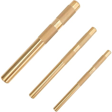 Ensemble de Poinçons à Dérive en Laiton, 25075 25076 25077 Poinçons en Laiton 3 Pièces avec 3/4 Pouce, 1/2 Pouce, 3/8 Pouce (1/5)
