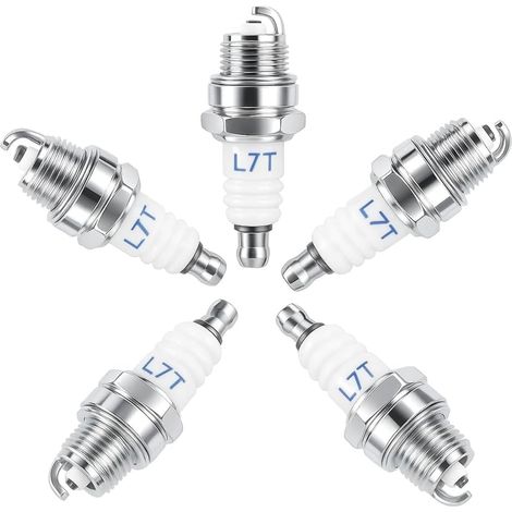 Lot de 5 Bougie d'allumage L7T pour NGK BPMR7A et Bo-sch WSR6F WSR5F et Plus de Bougies Allumag, Tronçonneuse Tondeuse à gazon Petit Moteur Accessoire Pièces (1/5)