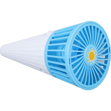 Kleiner, tragbarer, kegelförmiger Tischventilator zum Umhängen, blau (1/4)