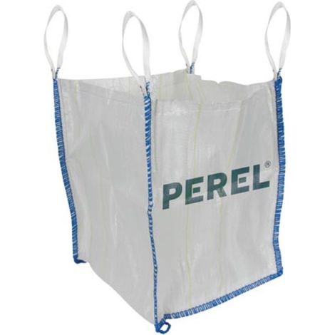 Perel Big Bag 500 Liter, 500 kg Tragkraft, 75 x 75 x 80 cm, UV-beständig, 2 Tragegriffe, Bauschuttsack für Bauabfall Sand Kies Gartenabfälle, Polypropylen 160 g/m² (1/4)