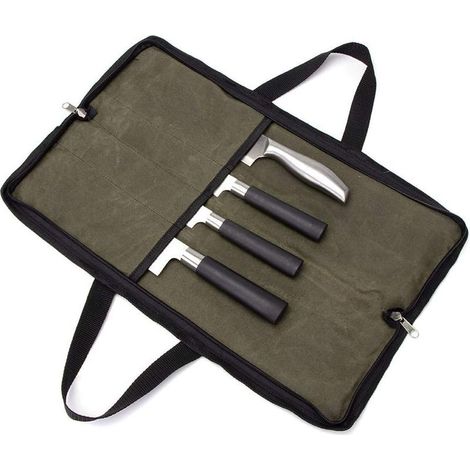Messertasche, leeres Messeretui, Messerhalter, Messertasche für Arbeit, Camping, Wandern, Picknick (Tasche ohne Messer) Grün (1/5)
