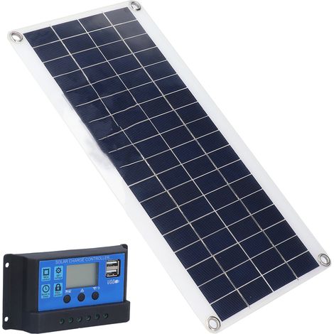 Panneau solaire flexible 8W + régulateur 30A pour camping-car bateau caravane toit camping (BSY-0823+30A contrôleur, sans batterie) (1/5)