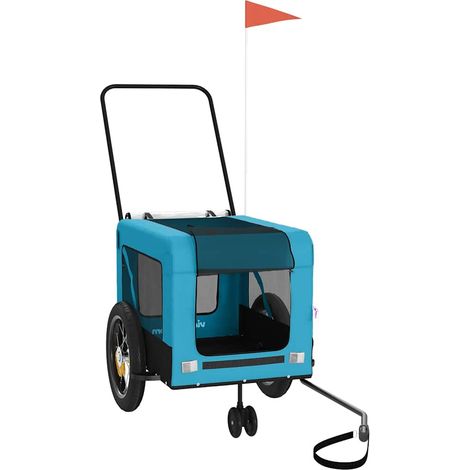 Maison Exclusive - Fahrradanhänger Hunde Blau und Schwarz Oxford- (1/5)