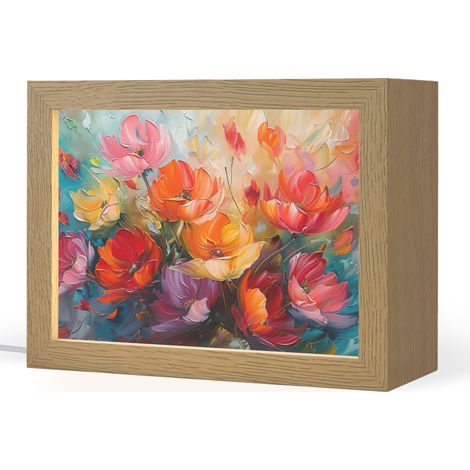 TABLE LAMP Flowers - Colorful - Paint - Abstract - Art 20x15 cm