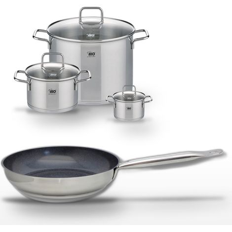 Lot Poêle 28cm et 3 Faitouts 12/20/26cm Elo Profi Therm Platinum (1/5)