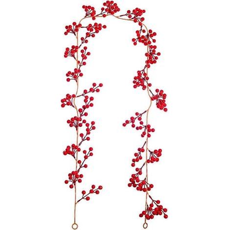 Künstlicher Weihnachtsbaumschmuck in Form einer roten Beerenranke A-- (1/5)
