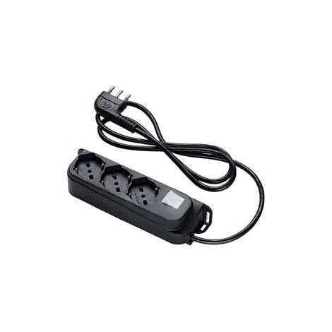 MULTIPRESA 3 POSTI BIPASSO + SCHUKO CON INTERRUT LINEA RETAIL NERA- - nera 47461 - 2 pezzi FANTON