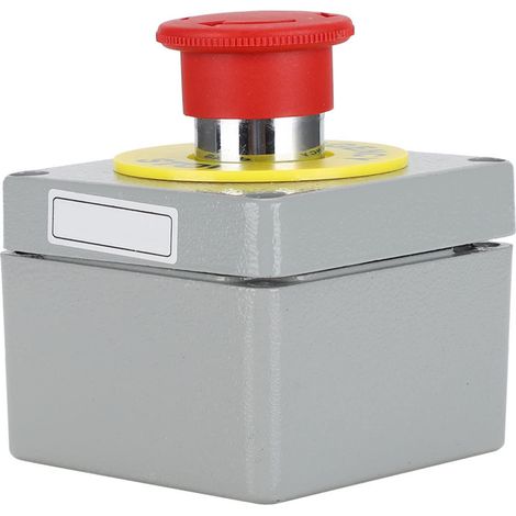 1NO 1NC Momentan-Stopp-Schalter RFI-beständig IP66 Wasserdichter roter Aluminium-Not-Aus-Druckschalterkasten(80  75  60)