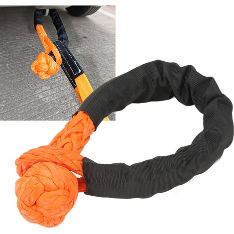 Corde de sauvetage routier à manille souple de 11 mm de diamètre et résistance à la traction de 21 tonnes, avec gaine de protection (paire à vendre, orange). Convient aux camions pleine grandeur, aux (1/5)