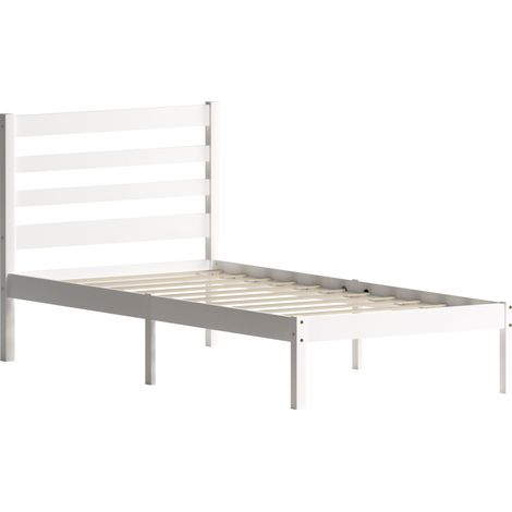 Libra 3ft Single Solid Wood Bed, 90 x 190 cm, White