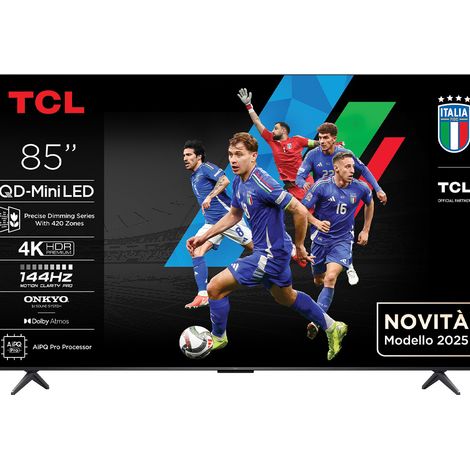 TCL Serie C69K Smart TV QD-MiniLED 4K 85" 85C69K, 144Hz, audio Onkyo 2.1, Dolby Vision IQ & Atmos, Google TV