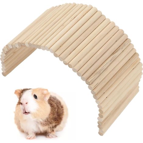 Pet Hideout, Guinea Pig Wooden Ladder Bridge Rabbits Hiding House Tunnel Rodents Chew Toys for Rabbit Chinchillas Hedgehogs Ferret Rat (1/5)