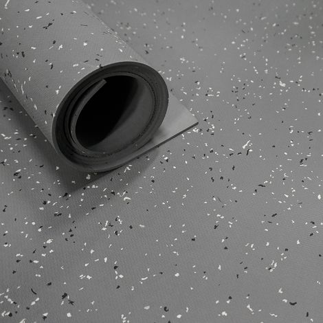 Suelo de caucho ignífugo 2 mm - Ancho 120 cm - Gris