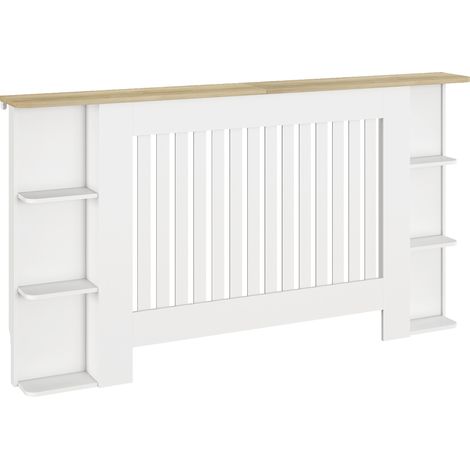 Cache-radiateur - HOMCOM - étagères de rangement ouvertes - 152x19x83cm - blanc (1/5)