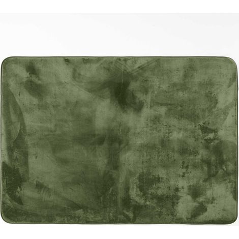 Tapis Doux en Microfibre - Vert Uni - Antidérapant - Confort et Déco - 120 x 170 cm (1/4)