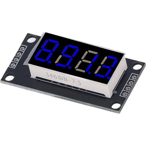 TM1637 4-stelliges 7-Segment-LED-Anzeigemodul mit integriertem Treiber, blaue Farbe, 0,36 Zoll Größe, optoelektronische Digitalanzeige (1/5)