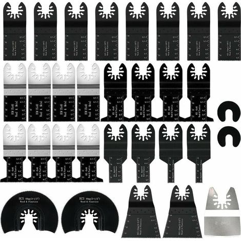 Set di 31 lame per seghetto multiuso oscillante, accessorio per seghetto multiuso oscillante, lame universali per seghetto Bosch, Dewalt, Makita, taglio di angoli in legno, chiodi per piastrelle - Lam (1/5)