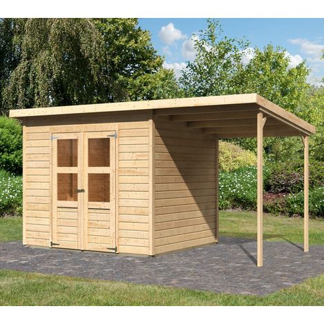 Abri Jardin Bois Brut 5,2m² Appentis Merseburg 5 Karibu (1/5)