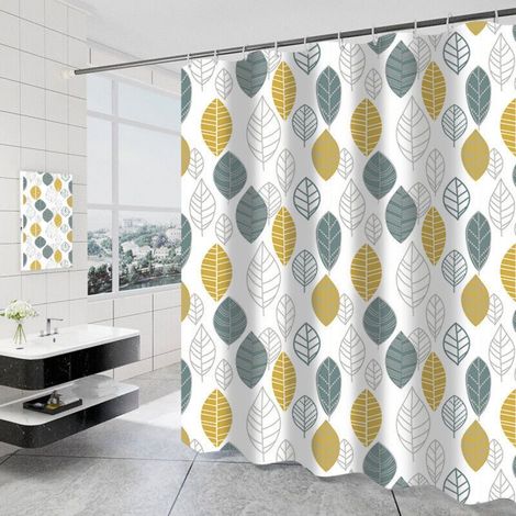 Waterproof Thick Polyester Shower Curtain Polyester Fabric Waterproof Shower Curtains for Bathroom Machine Washable - Blue 150200Cm (1/5)
