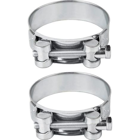 Lot de 2 colliers de serrage renforcés pour tuyau en acier galvanisé 52-55 mm (1/5)