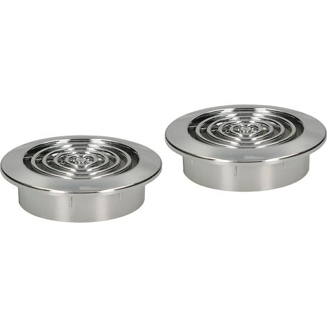 Kotarbau – Grille d'aération ronde chromée 45 mm – Moustiquaire intégrée – Installation rapide sans outils – Pour échange d'air efficace