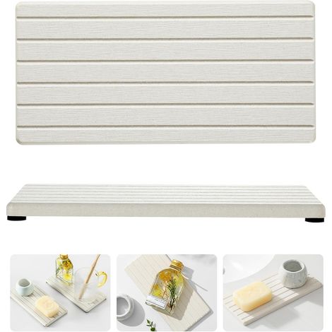Séchoir pour lavabo deux pièces, étagère de comptoir de cuisine, distributeur de détergent taupe, 20,3 cm x 9,7 cm. (1/5)