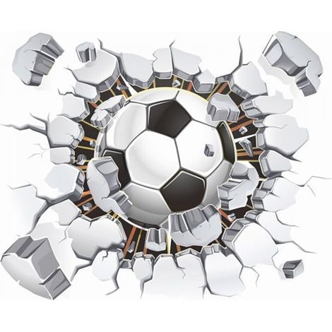 stickers muraux 3d football (40x50 cm) I autocollants décoratifs Sport Poster I sticker mural pour chambre d'enfant garçon enfants bébé crèche ado (1/5)