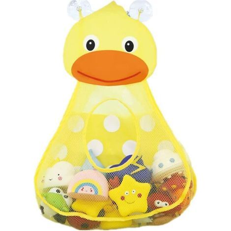 Salle de bains baignoire bébé jeu sac de rangement de jouets bain de filet suspendu à séchage rapide en grille de stockage de jouets (jaune) (1/5)