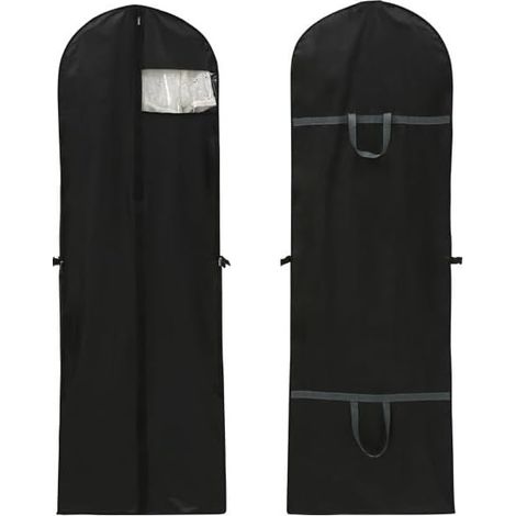 Housse de vêtements suspendue en 2 pièces 60 x 180 cm, housse anti-poussière pour vêtements, costume, robe, veste, manteau, sac de voyage, robe de mariée (1/5)