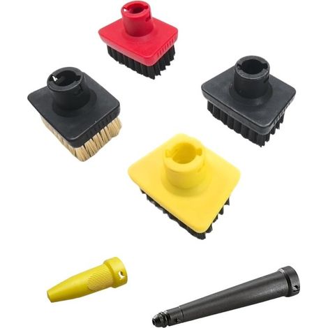 Juego de 6 boquillas y cepillos compatibles con la limpiadora a vapor Kärcher SC1, SC2, SC3, SC4 y SC5 (1/4)
