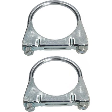 - Lot de 2 colliers de serrage pour tuyau d'échappement - 65 mm - Pour montage d'antennes, de tuyaux, de mâts - Collier de serrage universel pour raccords de tuyaux-NANOTEH (1/5)