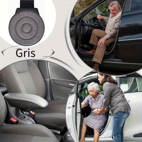 Coussin Siège Auto Pivotant - 360° - Antidérapant - Pour Personnes Âgées Et Femmes Enceintes - Ajustable - Gris - 1 Pièce (1/5)