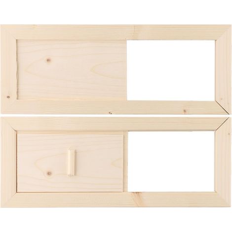 Grille de ventilation pour sauna - 1 pièce - Bois naturel - Flux d'air réglable - Pour hammam et spa - 34 x 13,7 cm (1/5)