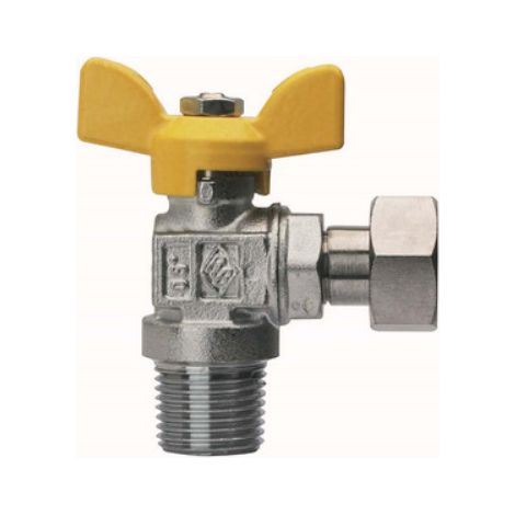 VALVOLA A SFERA PER GAS A SQUADRA FIL MASCHIO CON GIRELLO 1/2" x 1/2" RB