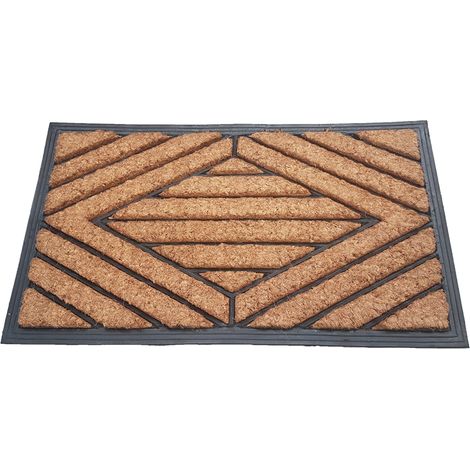 Vivol – Paillasson caoutchouc coco 40x70 cm – Surface grattante en coco – Fond en caoutchouc antidérapant – Usage intérieur/extérieur