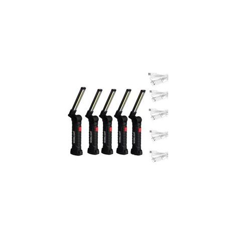 Baladeuse de chantier 5Pcs COB Lampes COB Torche Rechargeable Lampe de Travail d'Inspection Flexible - 5PC Grande, avec caractéristiques : Lampe, 5PCS