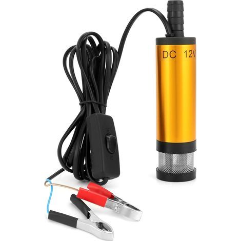 Pompe à eau 12V 38MM, pompe diesel avec clip, acier inoxydable, cordon d'alimentation 3M, pour diesel, kérosène, eau (1/5)
