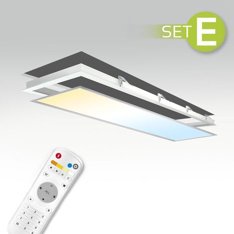 CCT LED Panel 120x30cm Einbauset 36W 3000K-6000K inkl. Fernbedienung und Einbaurahmen (1/5)