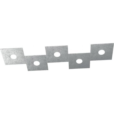 Plafoniera moderna top light eccentric 1156 5l gx53 led metallo lampada parete soffitto, finitura metallo foglia argento