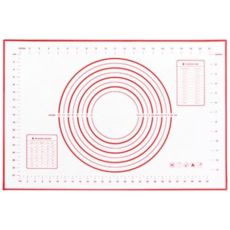 Tappetino impastatore in silicone, tagliere da cucina, tappetino da forno riutilizzabile, tappetino impastatore per alimenti con scala graduata, arrotolabile per riporlo, 60 cm × (1/5)