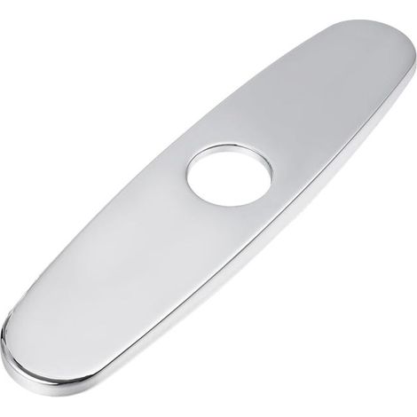 Placa de grifo de acero inoxidable con esquinas redondeadas, roseta decorativa impermeable para fregadero de cocina, tapa anticorrosión para orificio de grifo (1/5)
