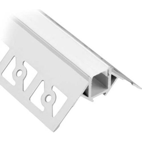 Kit profilo Angolare da rasare a cartongesso da 2m con copertura satinata e 2 tappi